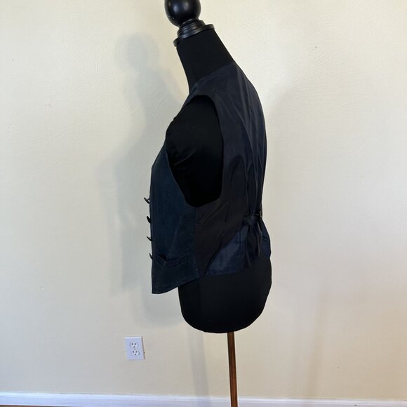 Mens Greatland Dark Blue Suede Vest Small Star Buttons - Picture 8 of 10